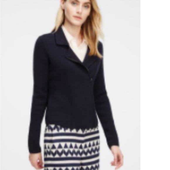 Ann Taylor L black moto sweater - Picture 2 of 9